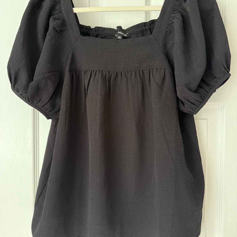 Madewell Seersucker Puff Sleeve Top